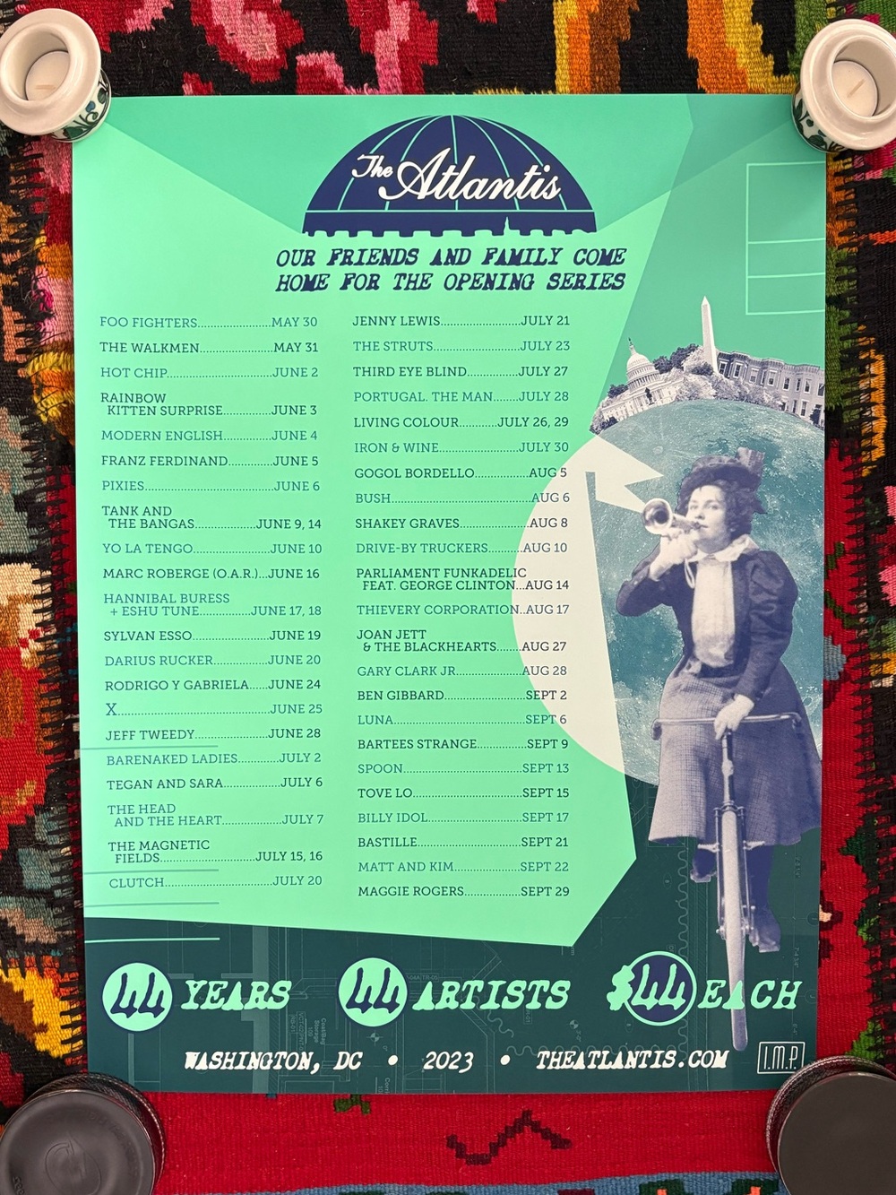 Original screen printed The Atlantis DC Inaugural Concert series poster